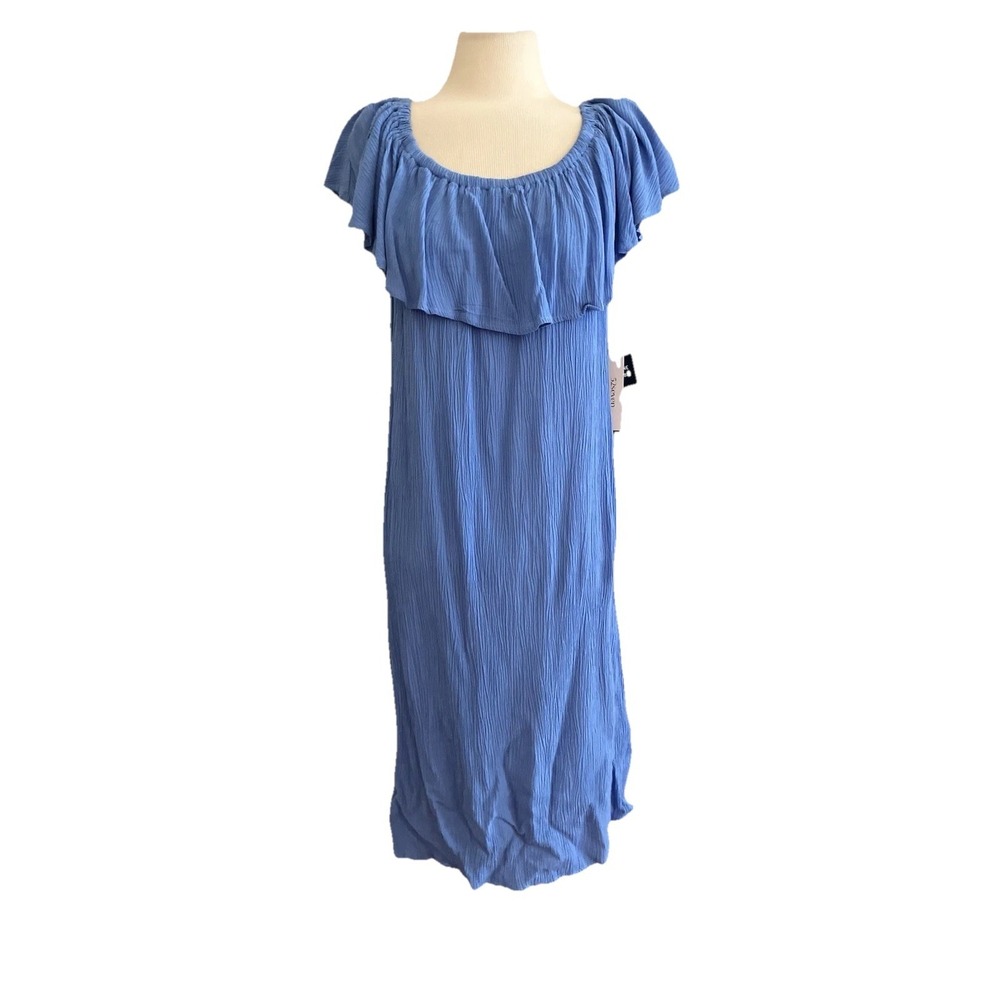 NWT‎ 52seven  Dress Blue OFF SHOULDER  RUFFLE COLLAR babydoll Cottagecore